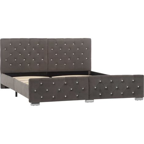 Maison Exclusive - Bettgestell Grau Samt 160x200 cm