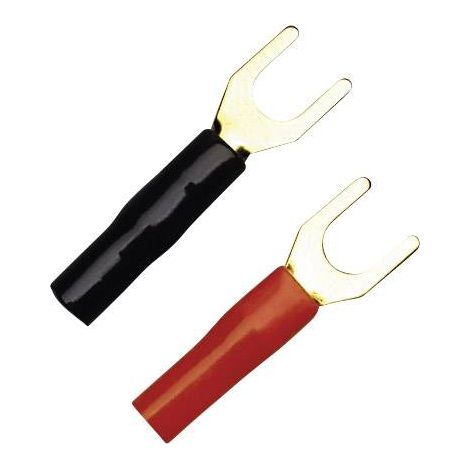 KSI 2.5P10 Cosse à fourche 1.50 mm² 2.50 mm² Ø du trou=4 mm partiellement isolé noir, rouge 10 pc(s)