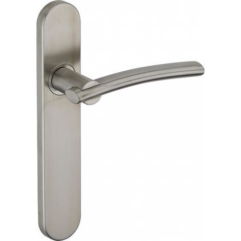 Thirard – Poignée de porte intérieure Poseidon inox brossé – Carré 7mm – Entr'axes 195mm – Installation facile sans trou (1/2)