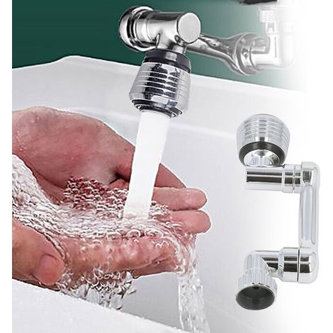 1080° drehbare ABS-Wasserhahnverlängerung mit Roboterarm, Belüfter und integriertem Wasserfilter (1/5)