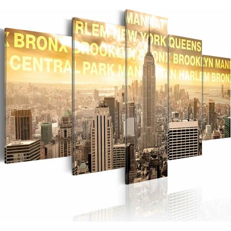 Tableau manhattan, reines, bronx, parc central... - 200 x 100 cm (1/4)