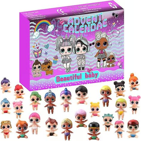 Calendrier de l'Avent avec compte à rebours de 24 jours, mini-figurines, poupées, décorations, jouets surprises, cadeau de Noël (1/5)