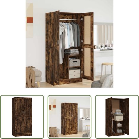 Kleiderschrank Räuchereiche - Kleiderschrank Räuchereiche 82,5x51,5x180 cm Holzwerkstoff (1/5)
