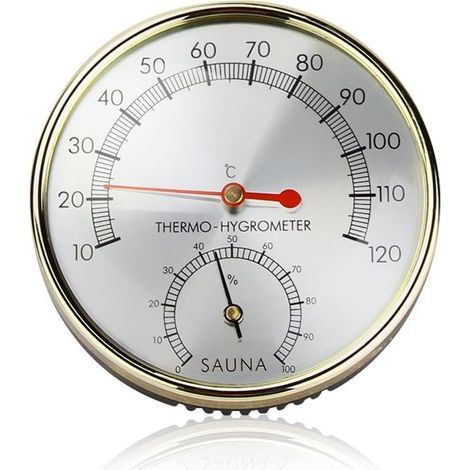 Sauna en bois Hygrothermograph Thermomètre hygromètre pour sauna accessoire Round (1/5)