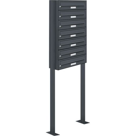7er Standbriefkasten Anlage Freistehend RAL 7016 - Anthrazit (1/5)