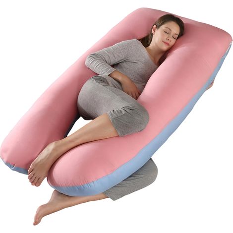 Oreiller de grossesse, oreiller en forme de U amovible et lavable, grand coussin, oreiller lombaire (1/5)