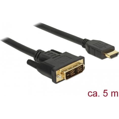 DeLOCK 85586 adaptador de cable de vídeo 5 m DVI-D HDMI tipo A (Estándar) Negro (1/2)