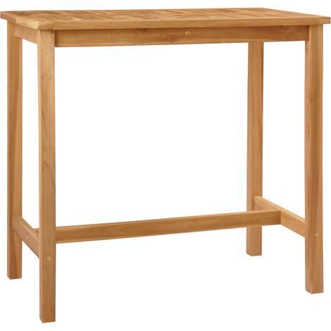 Bar Table Natural 110 x 60 x 105 cm Solid-Teak vidaXL