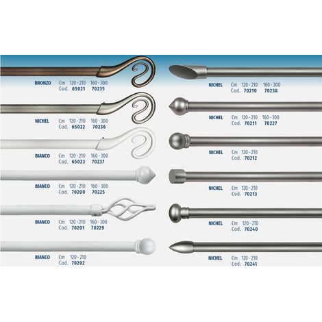 Kit estensibile Nairobi nichel 120/210 cm