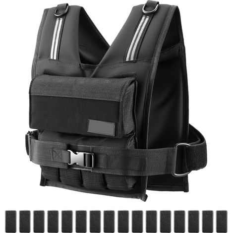 Mophorn Gilet Lesté Ajustable, Veste avec Poids en Fer pour Marche, Course, Jogging, Randonnée, Entraînement Croisé et Fitness, Équipement de Musculation avec Épaulettes et Bandes Réfléchissantes (1/5)
