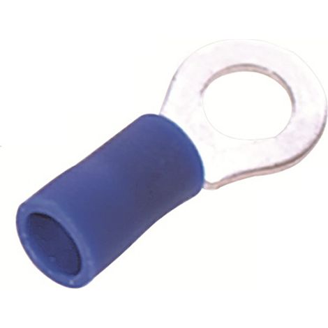 Cosses à œillet RS PRO, Isolé, Bleu, 2.5mm², 4.3mm, 8mm (1/2)