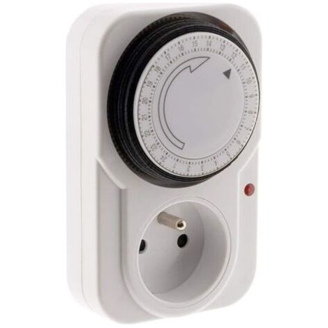 Lot de 2 Programmateur mécanique à usage quotidien avec voyant lumineux 3680 W - Blanc