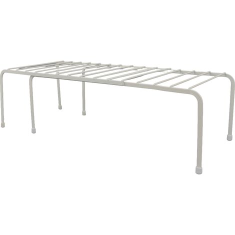 2 Pièces Étagère de Rangement en Fer Anti-Rouille pour Armoire, Étagère Débout Démontable avec Pieds Anti-Dérapants pour Placard (1/5)