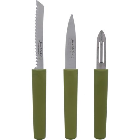 Jean Dubost - Set de 3 pièces en inox Eco-responsable office, éplucheur, tomate vert (1/2)