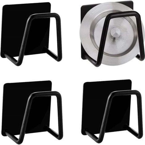 Porte Éponge en Acier Inoxydable,4 Pièces Auto-Adhésif Support Eponge Evier Crochet de Suspension Mural Autocollant sans Poinçonnage pour Évier Crochet adhésif Rangement de la Cuisine la (1/4)