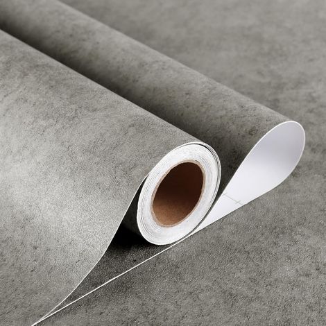 Papier Peint Adhésif Mural Gris Papier Peint Béton Industriel Imperméable 30cmx400cm Revêtement Mural PVC Chambre Adhesif pour Meuble Cuisine Plan de Travail Vinyle Adhesif Salle de Bain (1/5)