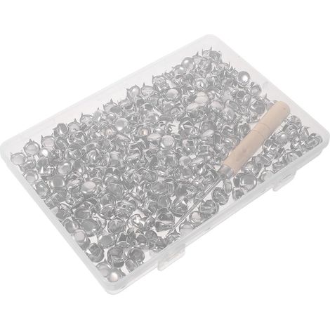 500 Pièces Rivets Creux Ronds Boîte Alêne à Manche Bois pour Bricolage Vêtements Sacs Chaussures pour Artisanat DIY (1/5)