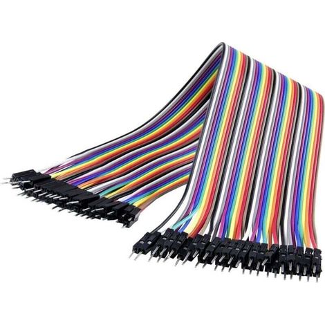 Câble De Cavalier - 40x Prise Mâle À 40x Prise Mâle - Pour Raspberry Pi Arduino Banana Pi - Longueur 30 Cm - Multicolore (1/4)