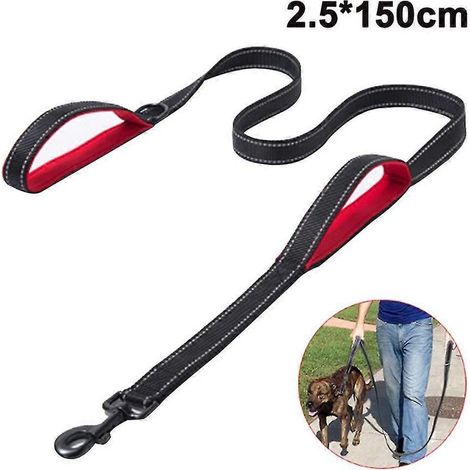 - Laisse pour chien haut de gamme à double poignée - Laisse robuste avec double poignée, 1,5 m (1/5)