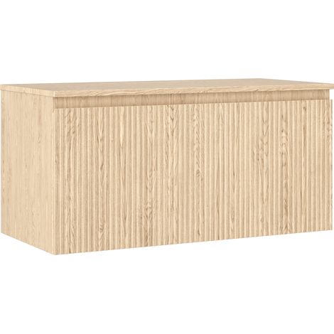Mexen Rivel Badezimmerschrank unter dem Waschbecken 100 cm mit Arbeitsplatte, 1 Schublade, gerillt, Eiche - 91A20-10047-1-BFC81 (1/5)