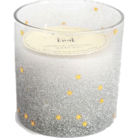 Bougie de Noël en pot à paillettes NOEL GIVRE