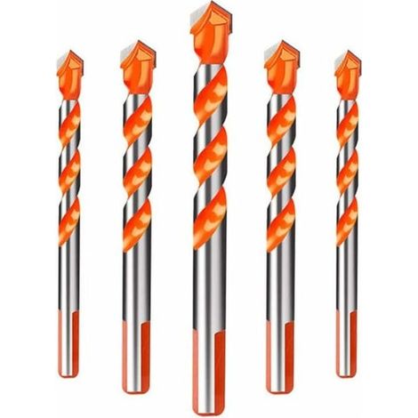 ( 6/6/8/10/12MM) 5pcs Triangle Buster Multi Purpose Shank Carbide Drill Bits, Triangle Buster Shank Drill Bits for Concrete, Brick, Glass, Plastic and