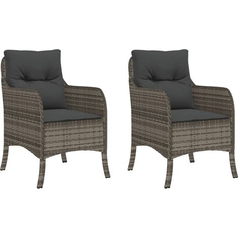 Maison Exclusive - Sillones de jardín con cojines 2 uds ratán sin