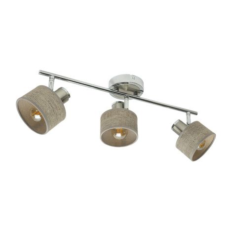Nando Strip 3xe14 Cromo-nichel/legno grigio Faretti Orientabili 16x51x10 Cm