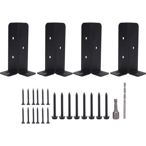 sets of post anchor brackets, Metal Base Support Mounting Kit for Bridge Support, Heavy Duty Fence Porch Railings (1/5)