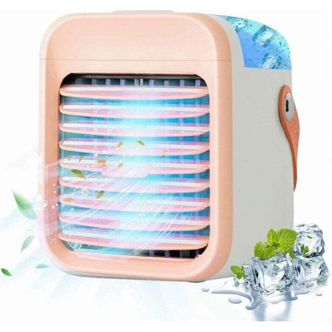 YMYNY Portable Air Conditioner, 5-in-1 Mini Portable Air Cooler, Humidifier, Air Purifier, Night Light, Aroma Diffuser, for Home, Office, Outdoor (PINK) [Energy Class A++]