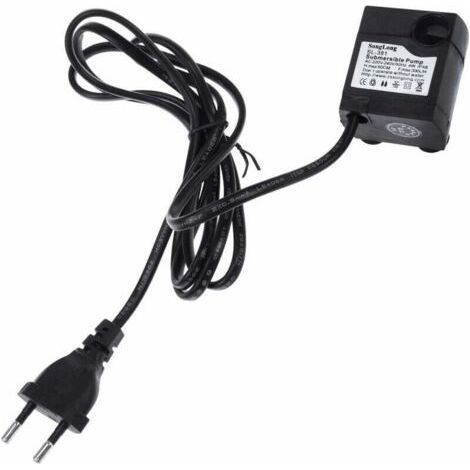 Pompe submersible ultra-silencieuse – 300 L/h, 5 W, pour fontaine, aquarium et bassin extérieur – Prise UE (1/5)