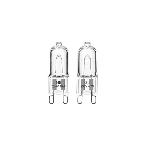 Ampoule Halogène G9 Pour Four 40W 230V Ampoule de Four G9 Dimmable Tolérance 300°C Pour AEG/Neff/Whirlpool/Smeg/Bosch, Micro-ondes, Blanc Chaud 2700K, Lot de 2