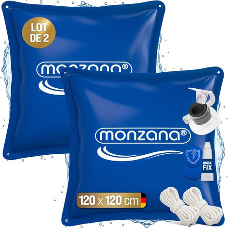 Monzana – Coussin de piscine hivernage -20°C 120x120 cm – PVC 0,44 mm – Valve de sécurité – Corde 6 m – Kit de réparation inclus