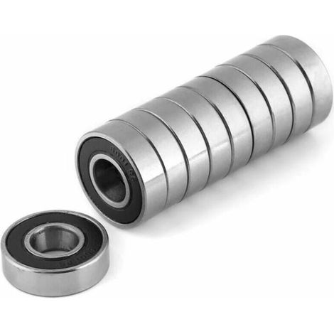 Lot de 10 roulements à billes multi-usages avec joint en caoutchouc, à rainure profonde 6001-2RS (12 x 28 x 8 mm) (1/4)