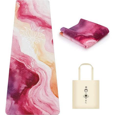 Portable Foldable Suede Yoga Mat 1.5mm Fitness Mat for Travel Sport Pilates Exercise Comfort (183cm x 61cm) (1/5)