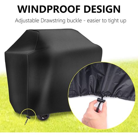 Copertura impermeabile per barbecue, protezione anti-UV per barbecue Weber, Olanda, 145 x 61 x 117 cm, con spazzola (1/4)