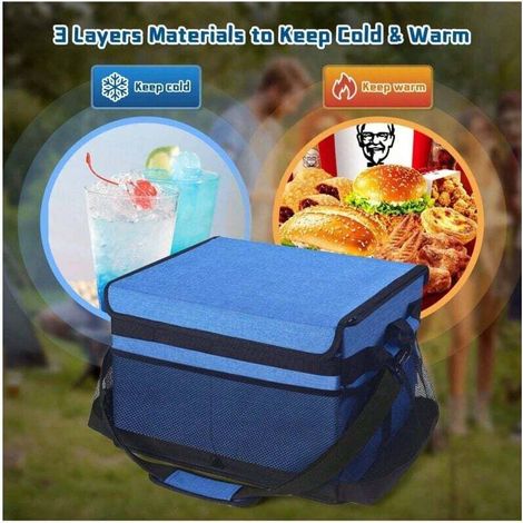 Grand chariot de gril pour barbecue extérieur avec support pour essuie-tout, organisateur de pique-nique pour assiettes et ustensiles, chariot de gril pour camping, fête, camping-car (bleu)