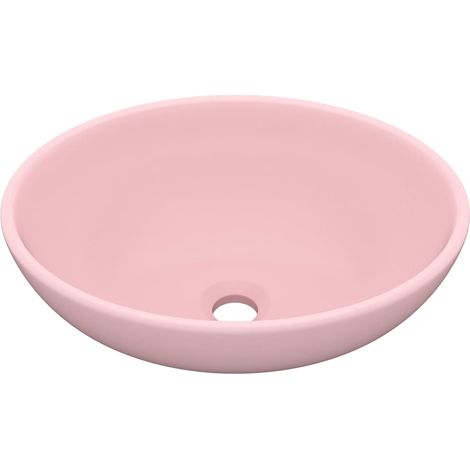 vidaXL Luxury Basin Oval-shaped Matt Pink 40x33 cm Ceramic