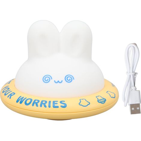 lapin mignonne rechargeable 3 niveaux de lumière chaude en