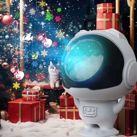 Proyector de cielo estrellado con temática de astronautas, 16 imágenes, copos de nieve, luces navideñas decorativas, proyector navideño (1/4)