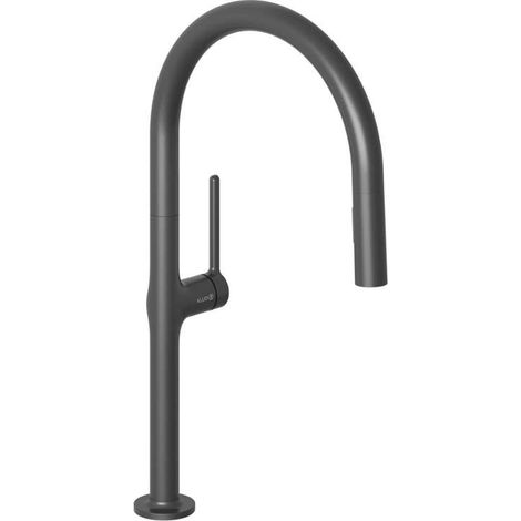 KLUDI-REEF Monomando de fregadero con ducha extraíble Negro mate profundo, 508516675 (1/2)