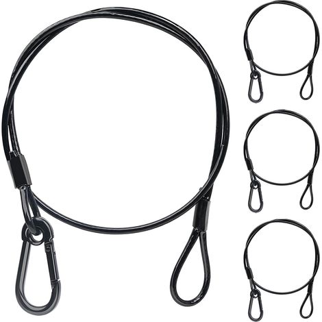 Câble de Suspension pour Éclairage de Scène, Câble avec Mousqueton de Sécurité, 4mm×85cm (1/5)