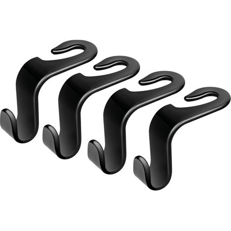 Ganchos para sillas de coche LogiLink - 4 unidades, capacidad de carga 20 kg/unidad, color negro. (1/5)