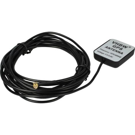 vhbw antenna GPS per navigatore con connettore MCX - Base magnetica, 5 m, nero