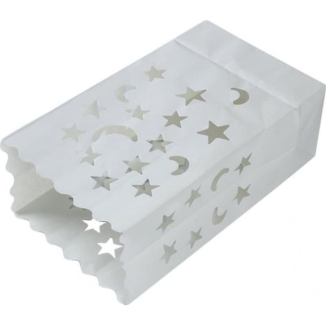 Lot de 10 sachets lumineux pour bougies, idéaux pour le réveillon du Nouvel An, bougies chauffe-plat, sachets en papier blanc, décorations de table de mariage, sachets lumineux pour bougies, lanternes