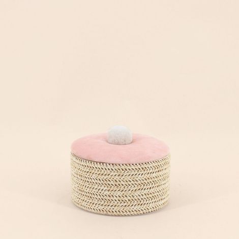 Boite à bijoux ronde en fibres naturelles 14cm (1/4)