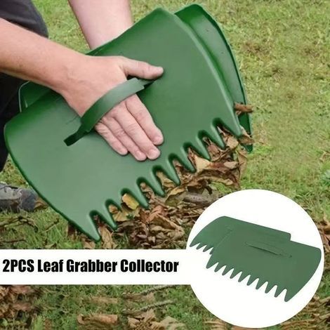 Pinces à feuilles ergonomiques : un outil robuste pour le ramassage des feuilles au jardin — Pour un nettoyage rapide (Vert armée, 1 paire) (1/5)