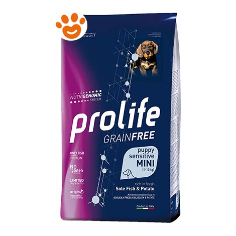 Prolife Dog Grainfree Sensitive Puppy Mini Sogliola e Patate  - Prolife Dog Grainfree Sensitive Puppy Mini Sogliola e Patate - Sacco Da 2 Kg