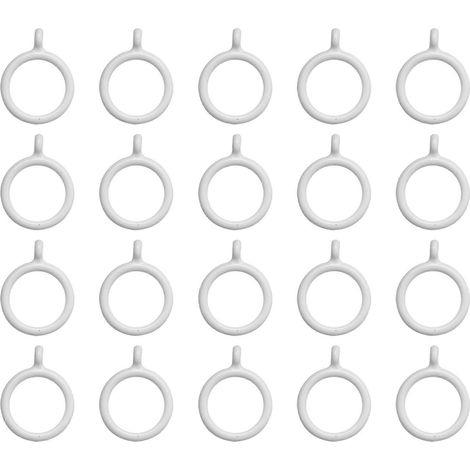 20 anelli per tende in plastica bianca da 25 mm (1/5)