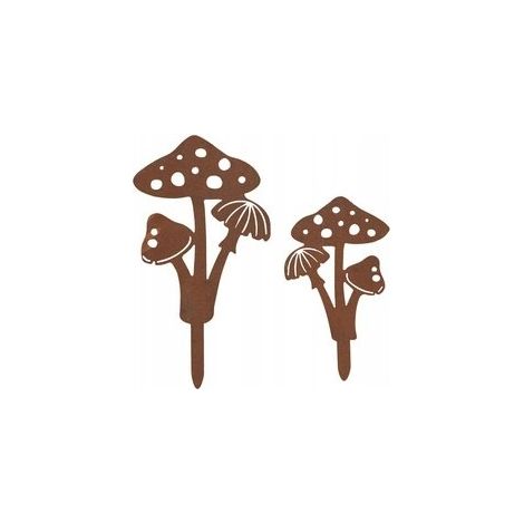 elemento decorativo da giardino wenko mushrooms with rust effect metallo 35x20 cm (1/3)